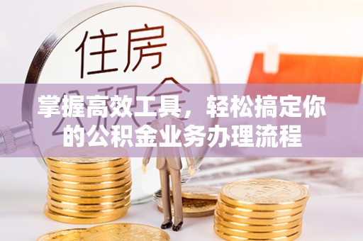 六横掌握高效工具，轻松搞定你的公积金业务办理流程
